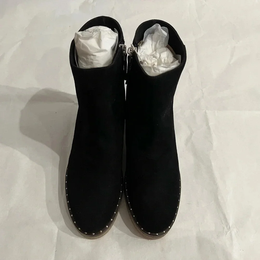 BRUGLIA Milano Ankle Boots EU 39 US 9 Black Comfort Suede NWB